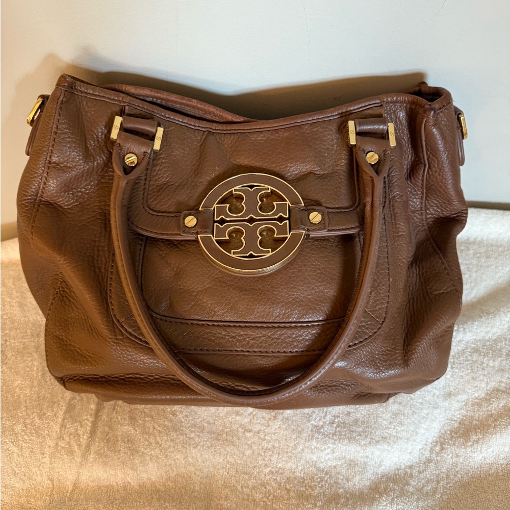 Tory Burch Brown Shoulder Bag with Gold Details